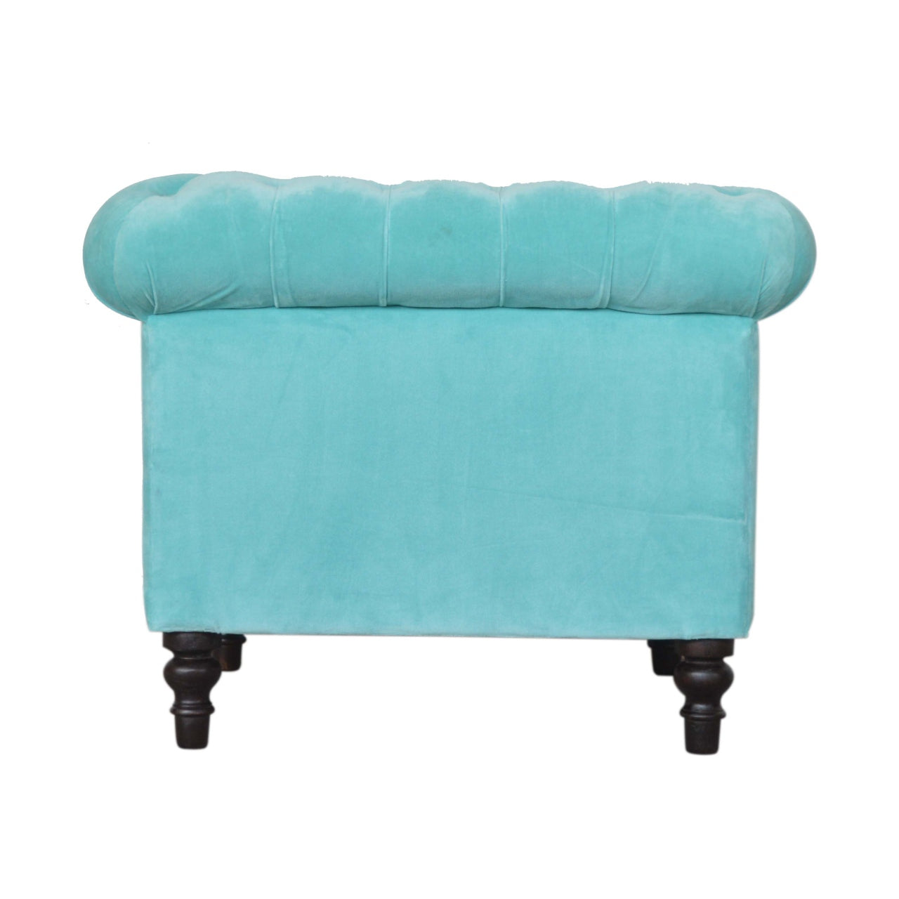 Aqua Velvet Chesterfield Armchair for Living Room Elegance and Comfort