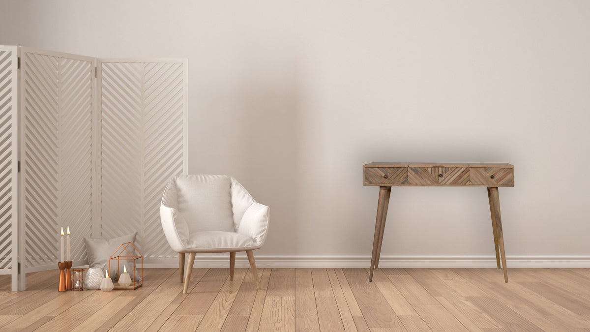 Line Carved Foldable Dressing Table