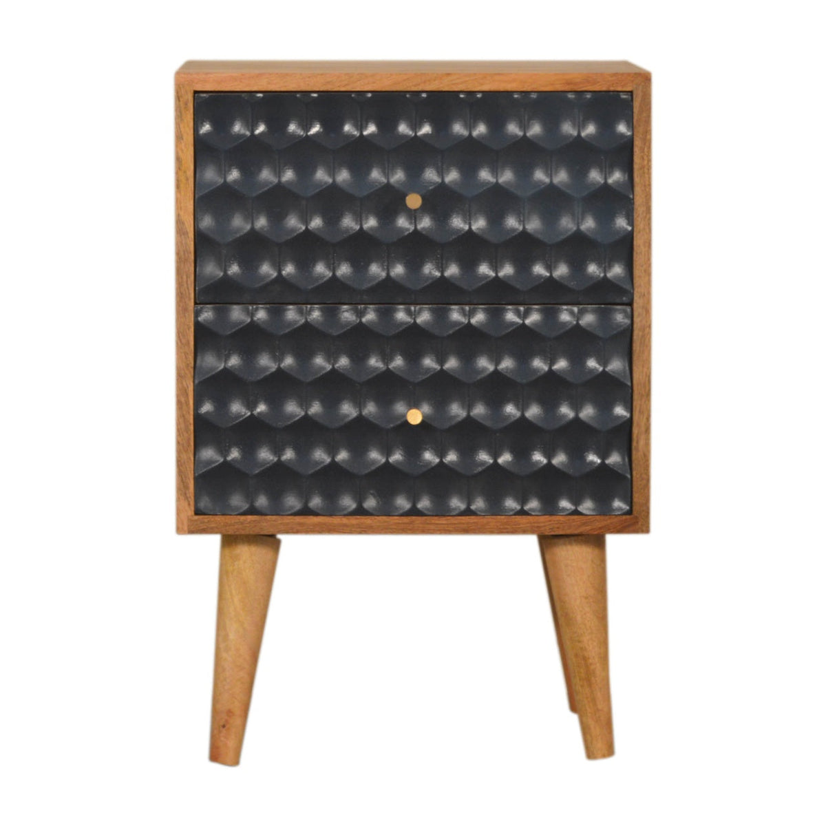 Navy Blue Honeycomb Bedside Table