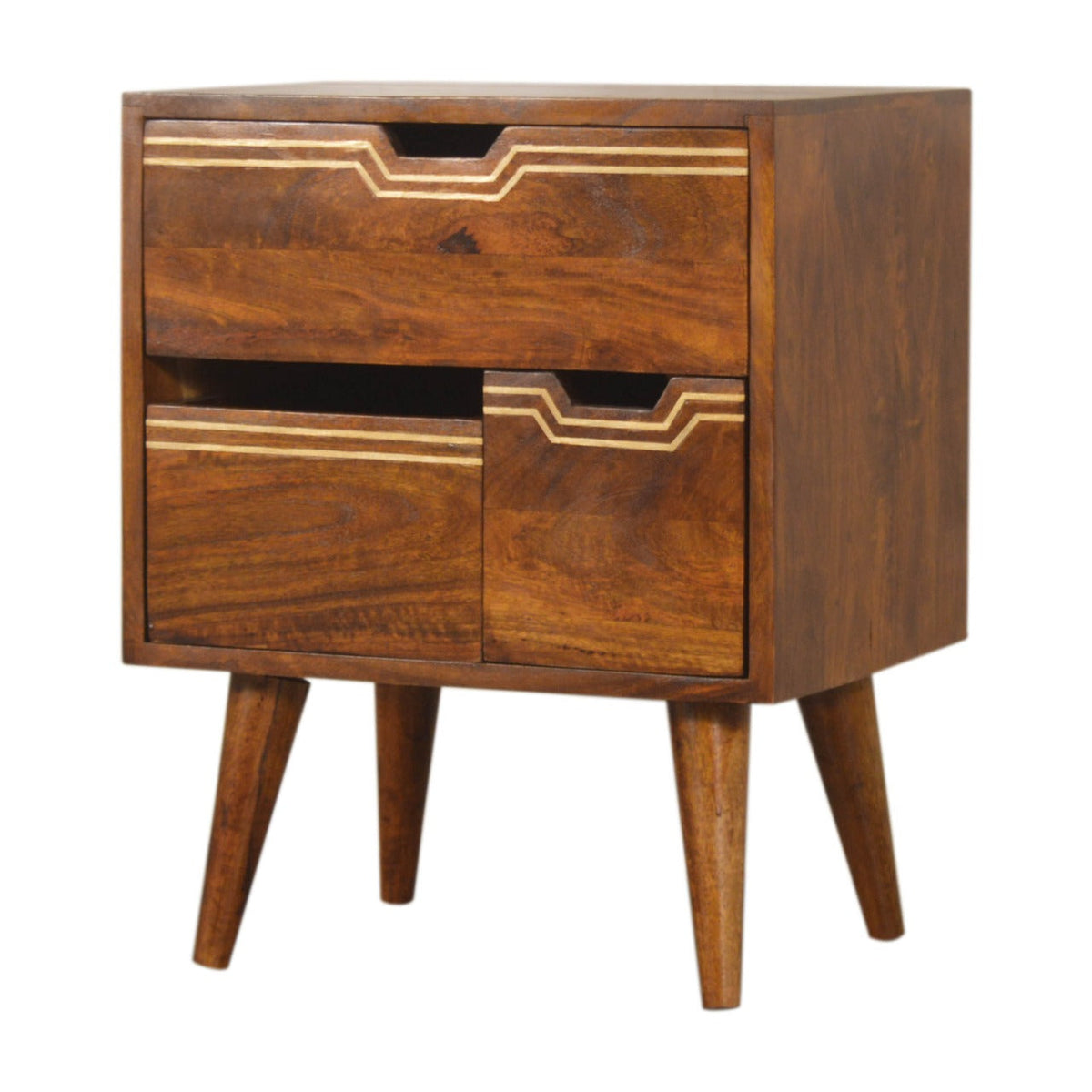 Multi Drawer Chestnut Bedside Table