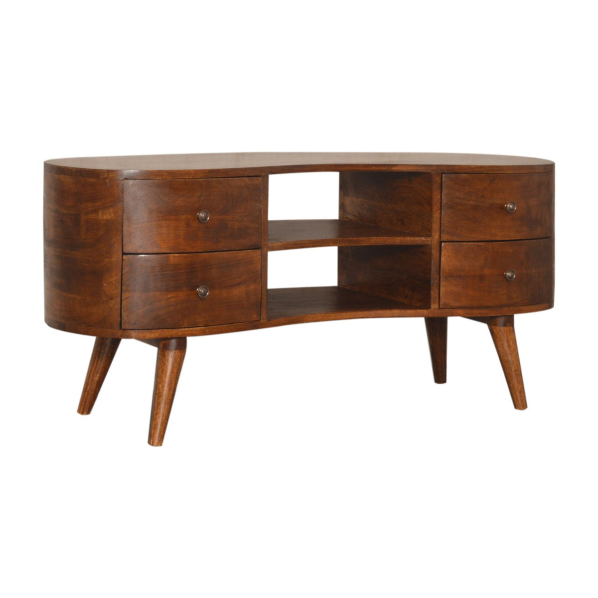 Chestnut Wave Entertainment Unit Chest of Drawers