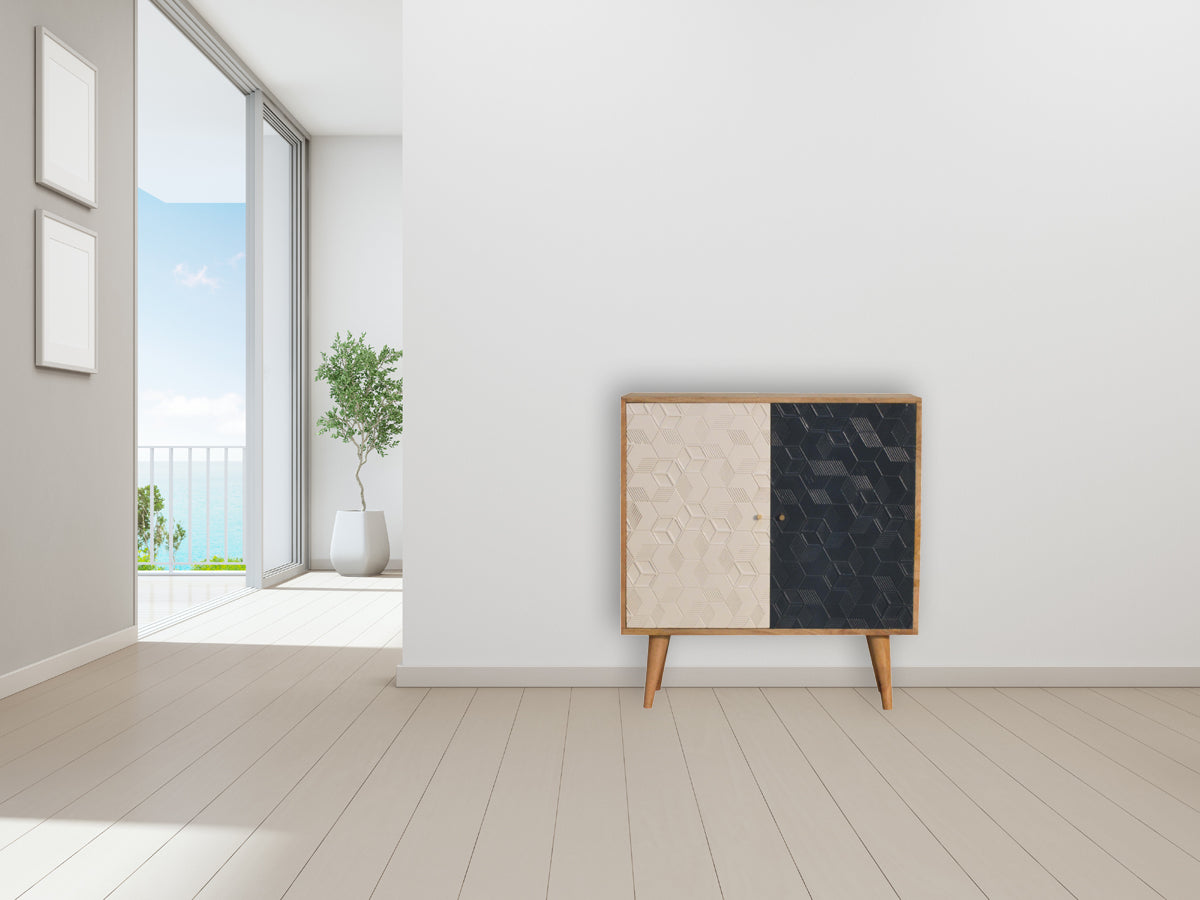 Acadia White and Navy Cabinet