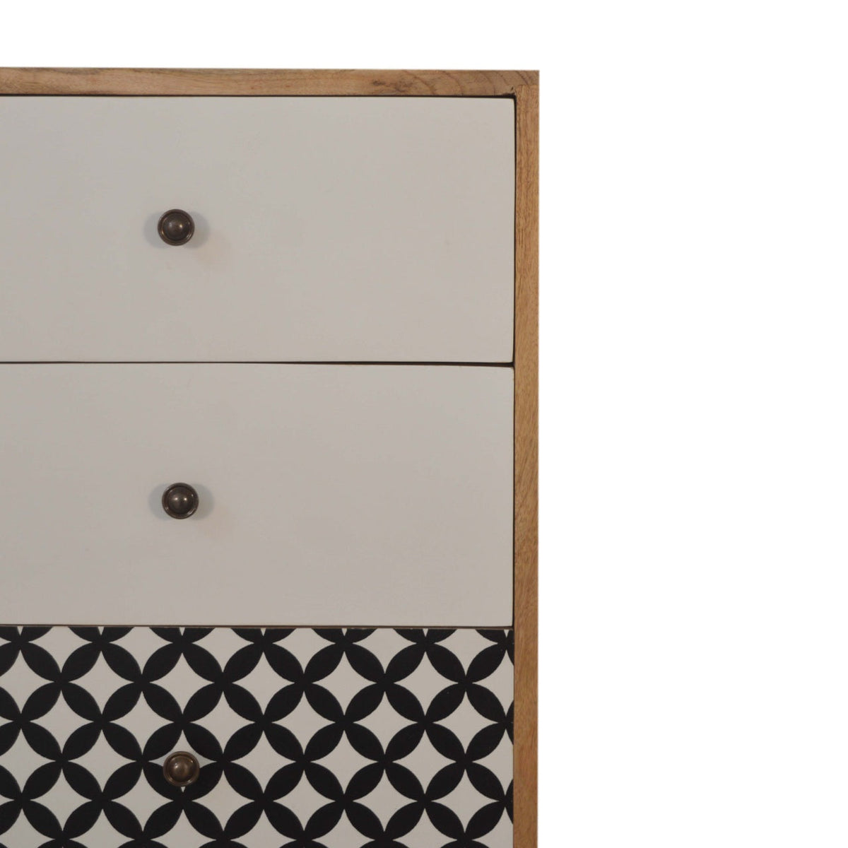 Diamond Screen Printed Tallboy Chest of Drawers