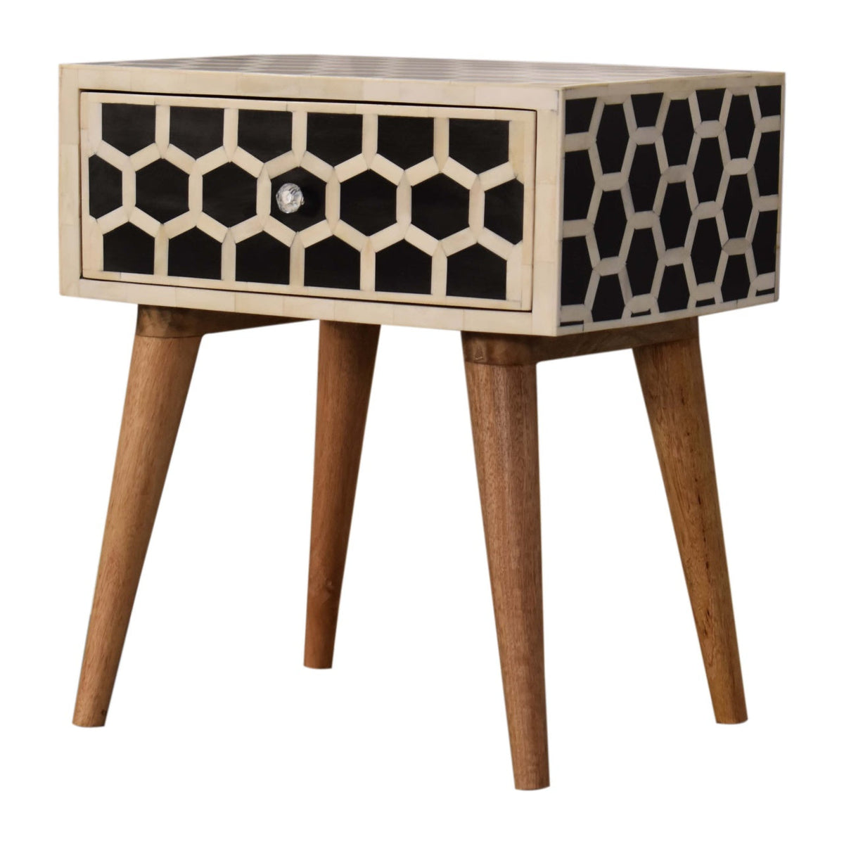 Honeycomb Bone Inlay Bedside Table