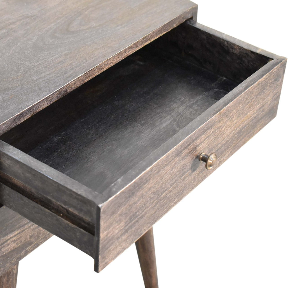 Ash Black Modern Solid Wood Bedside Table