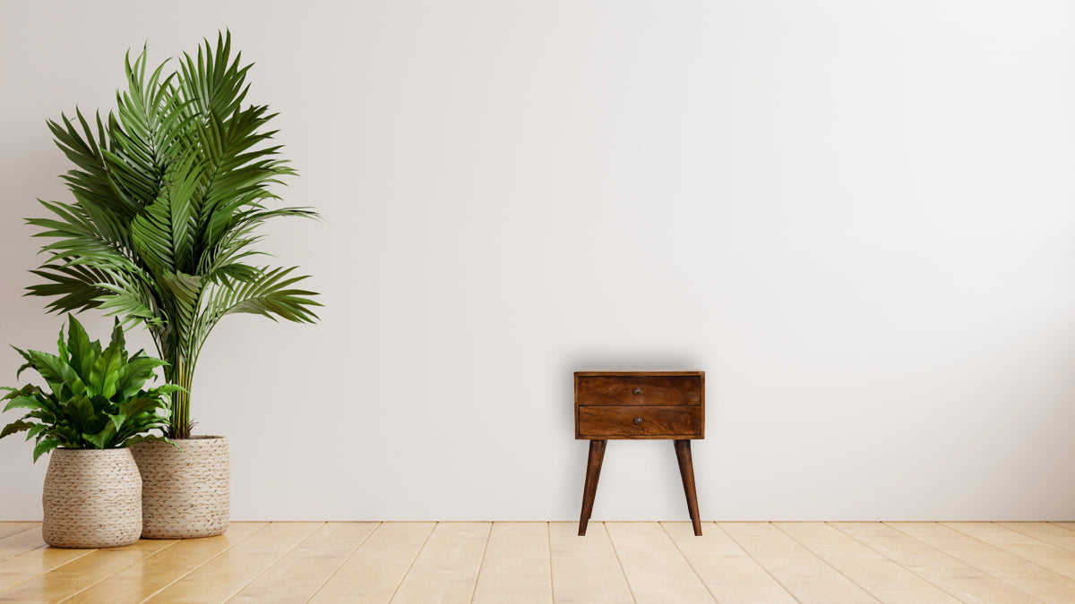 Chestnut Modern Solid Wood Bedside Table