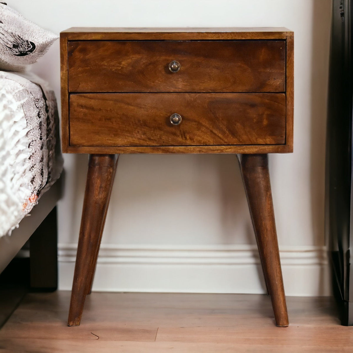 Chestnut Modern Solid Wood Bedside Table