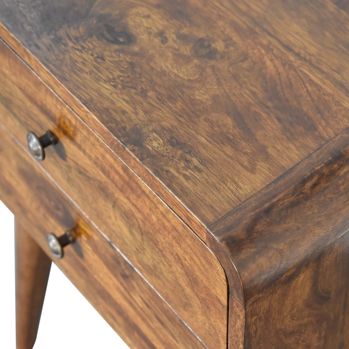 Curve Chestnut Cable Access Bedside Table