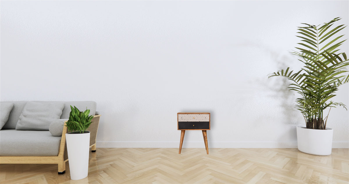 Black Patterned Bedside