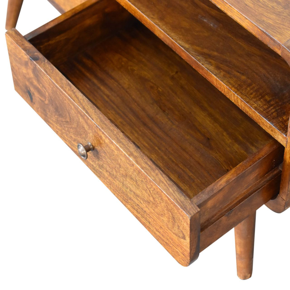 Curve Chestnut Cable TV Unit Chest of Drawers