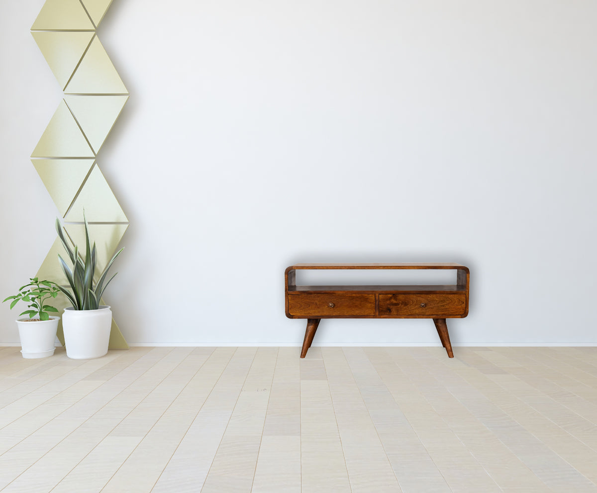 Curve Chestnut Cable TV Unit