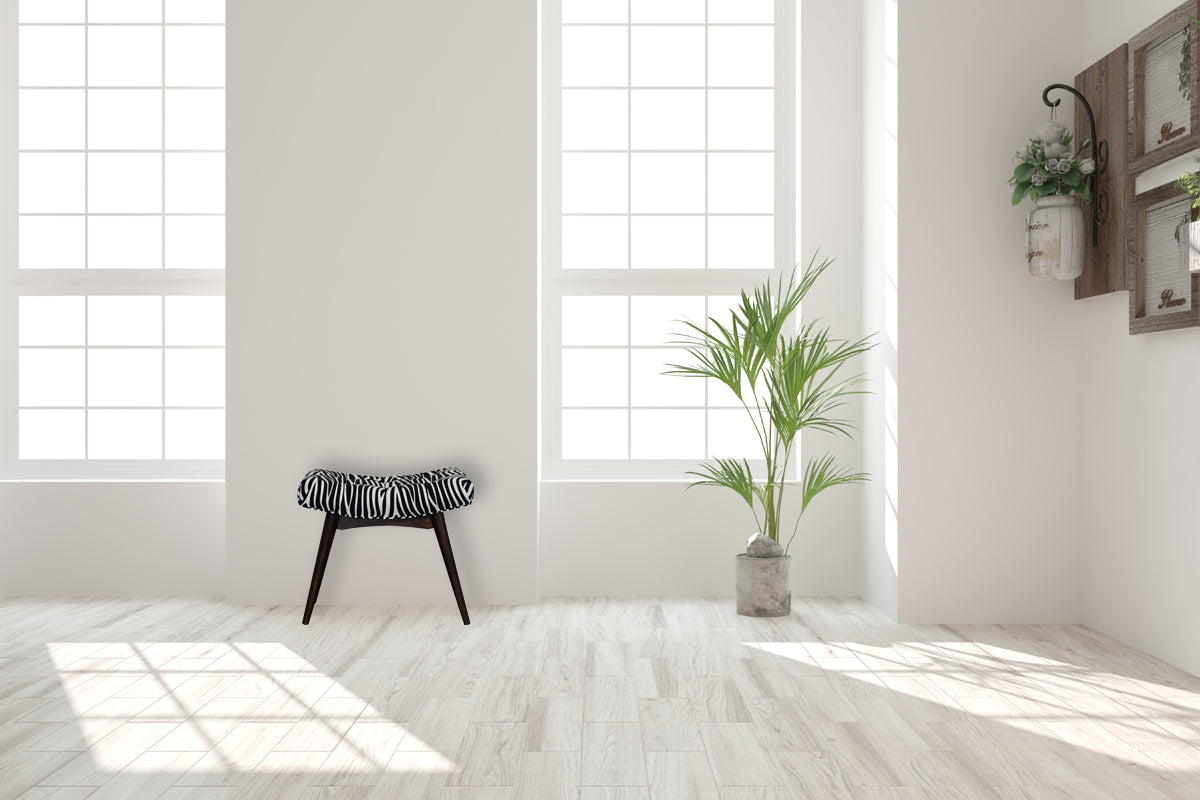 Zebra Print Curved Bench