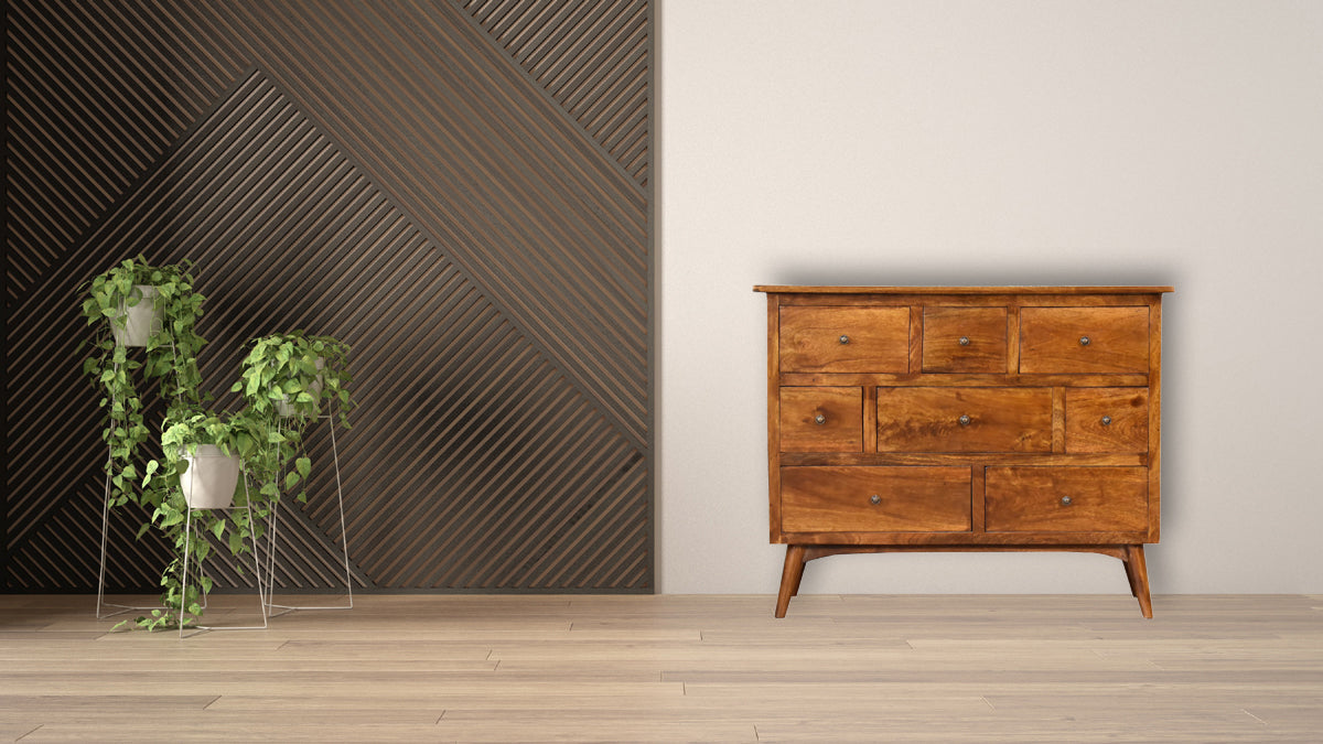 Chestnut Solid Wood 8 Drawer Chest