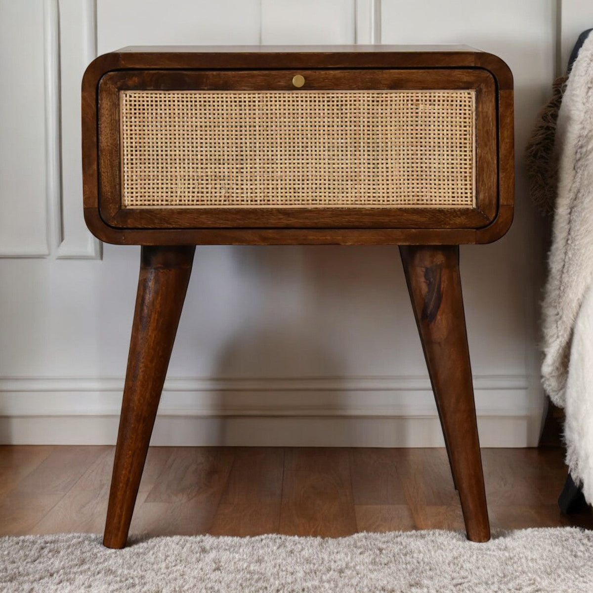 Close-knit Chestnut Bedside Table