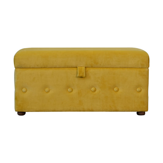 Mustard Velvet Lid-up Ottoman
