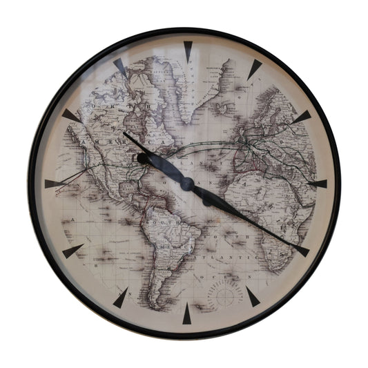 Atlas Style Wall Clock Elegant Home Decor Timepiece