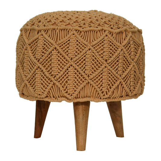 Crotchet Brown Footstool