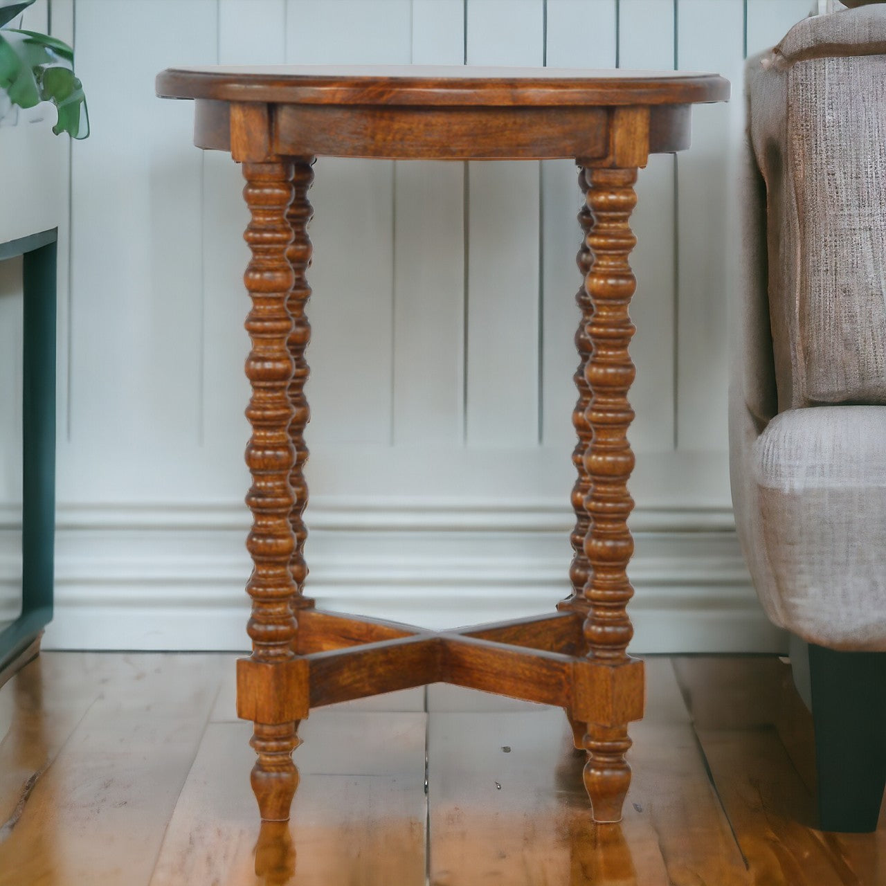Mango Wood Small Round Tea Table