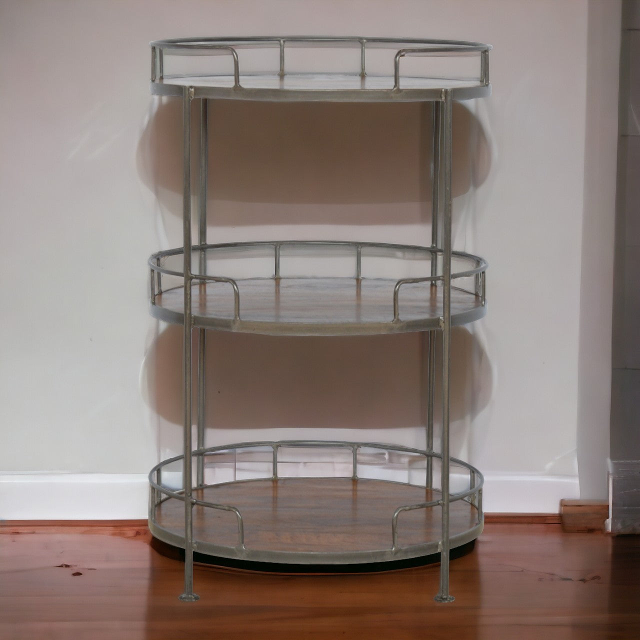 Industrial Round Butler Tray Table