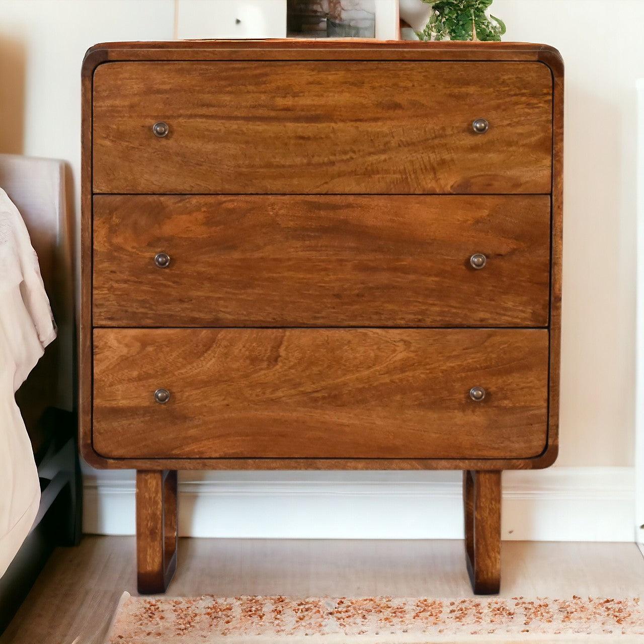 U Curved Chestnut Chest