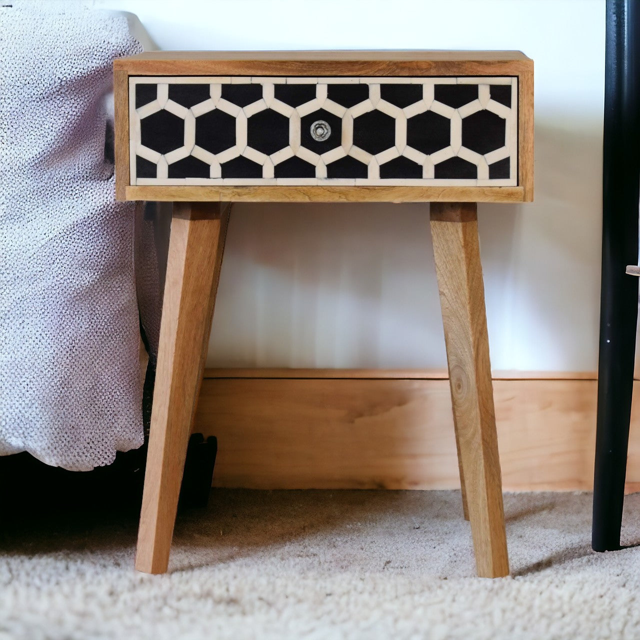 Bone Inlay Tapered Bedside