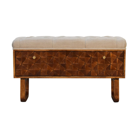 'U' Chestnut Diamond Bench