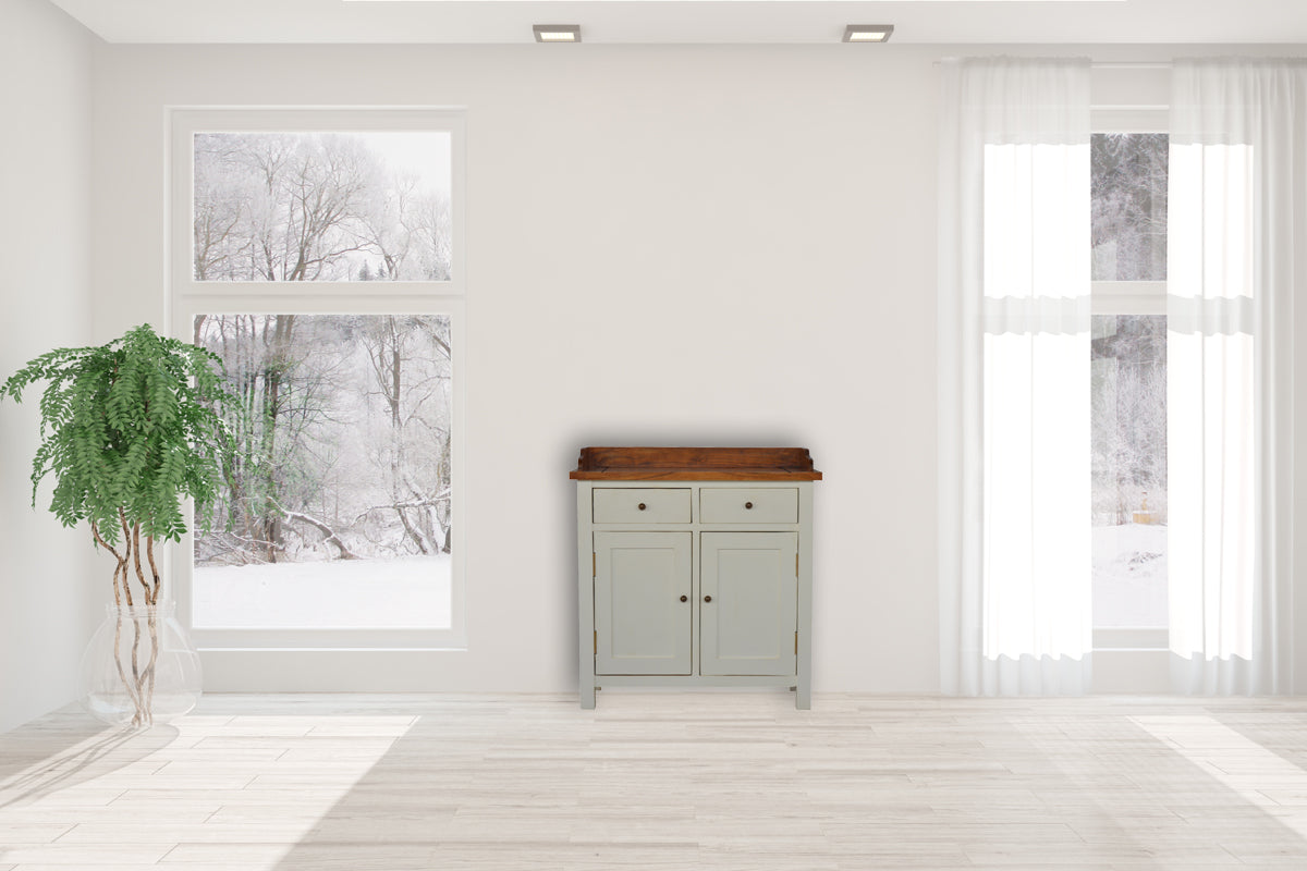 Country Two Tone Kitchen Cabinet