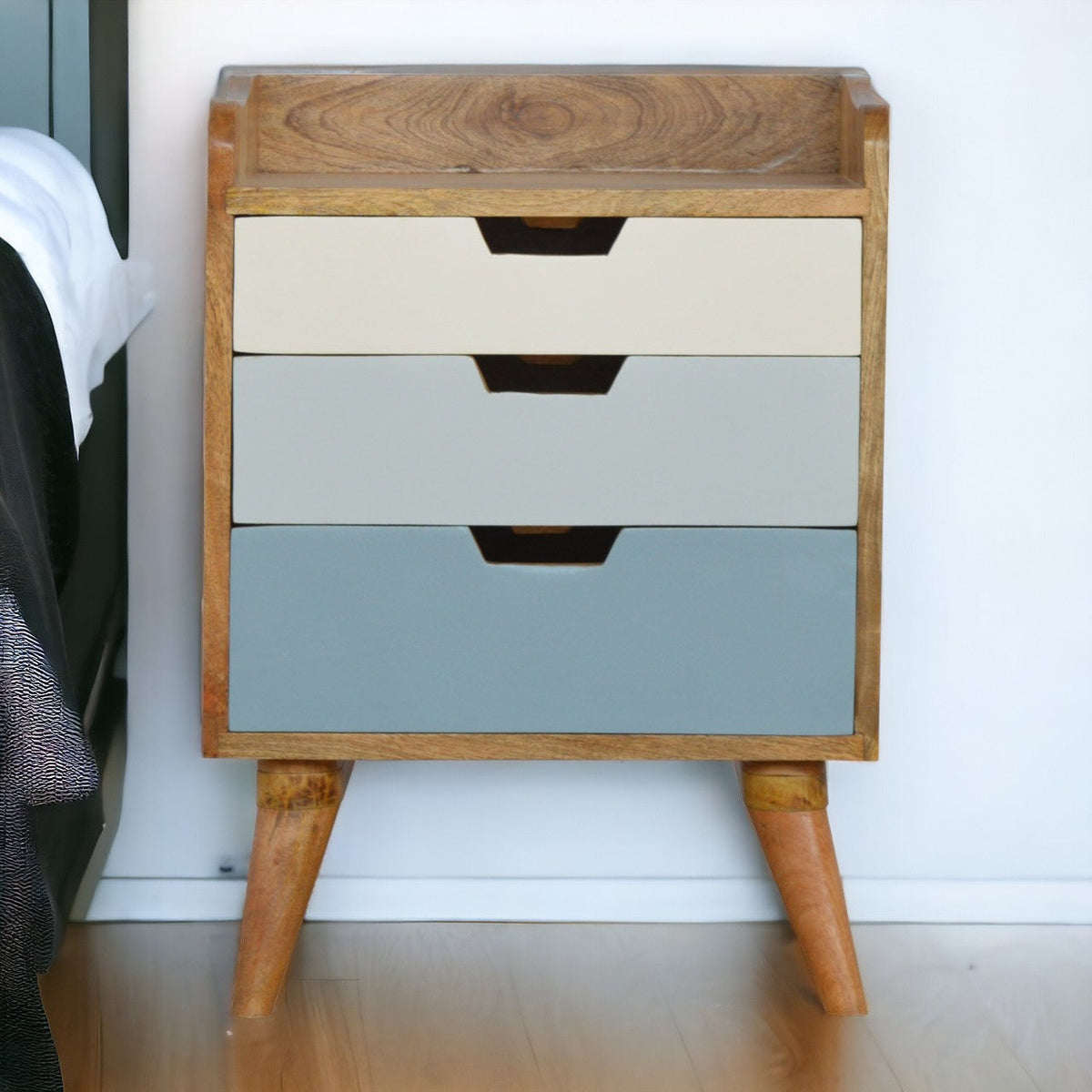 Blue and White Gradient Bedside Table