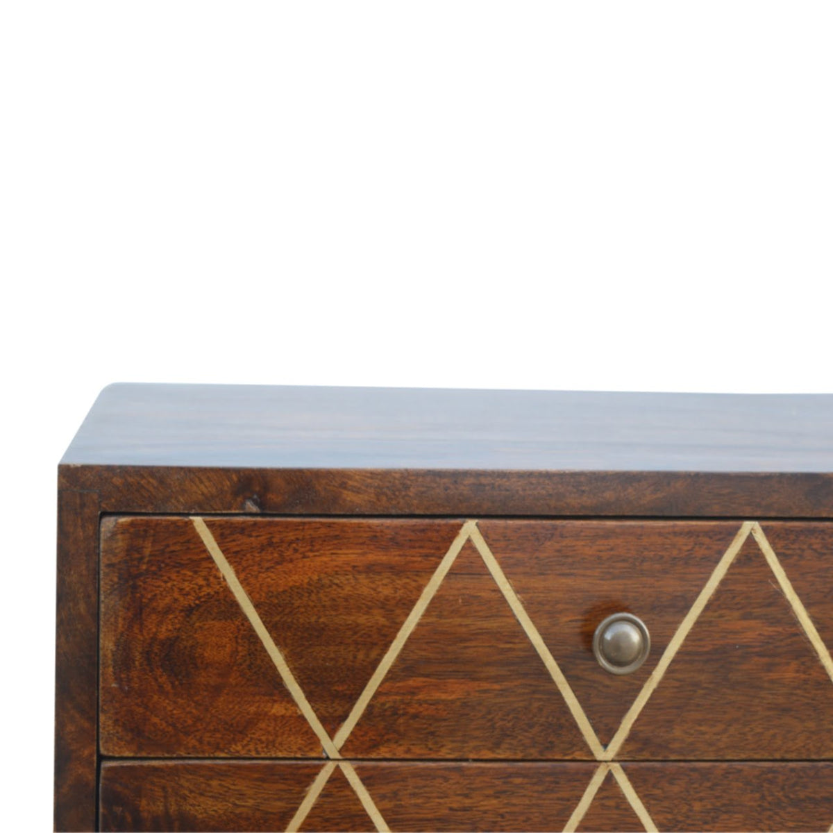Geo Brass Inlay Bedside Table