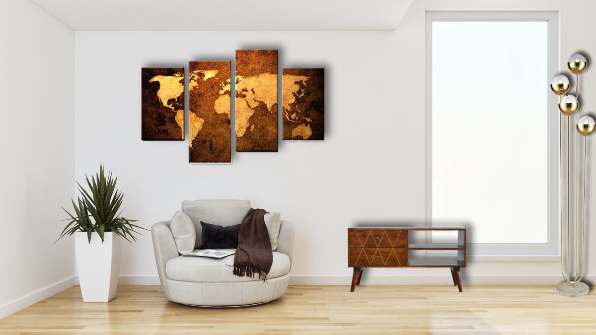 Geometric Brass Inlay Media Unit