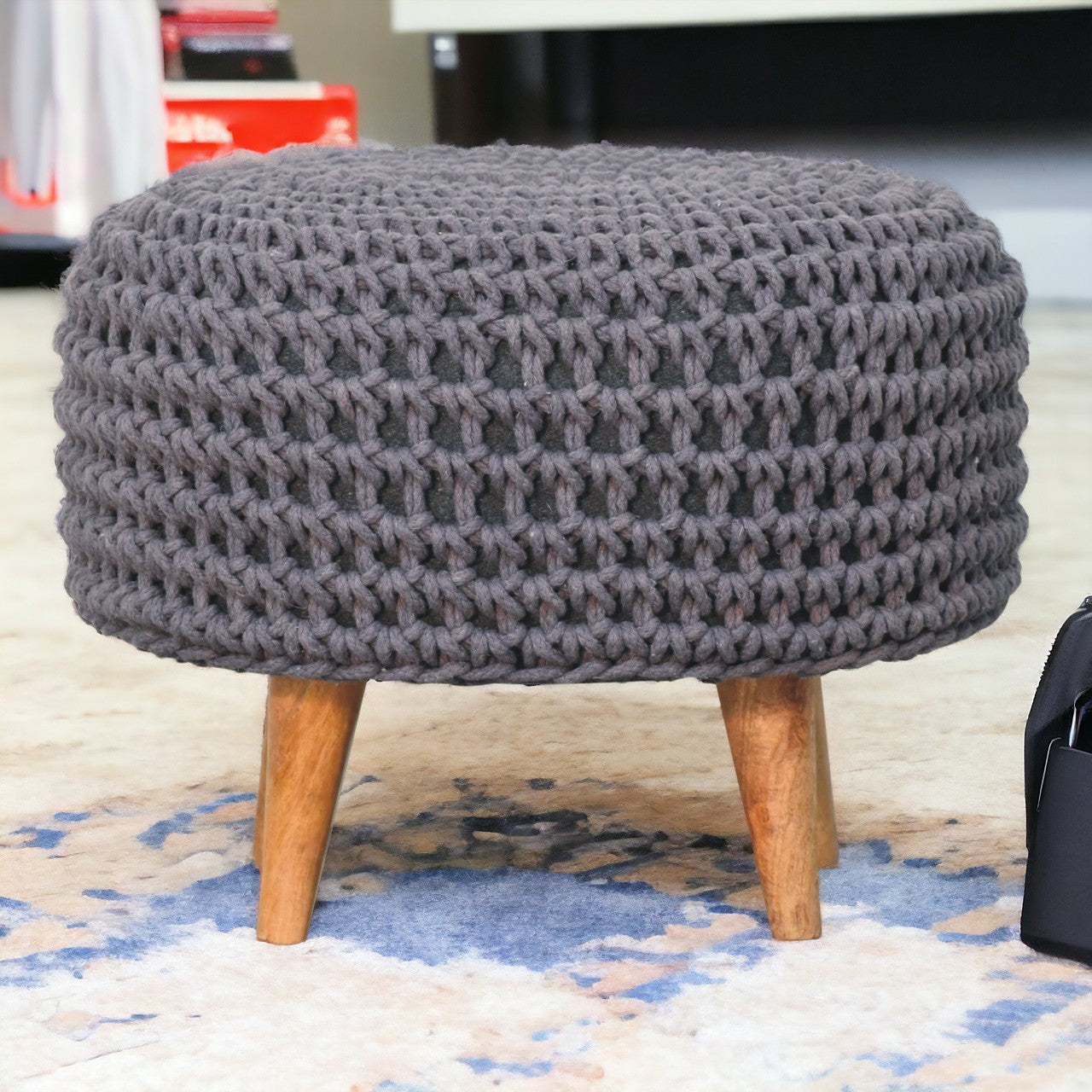 Keeva Grey Oblong Footstool