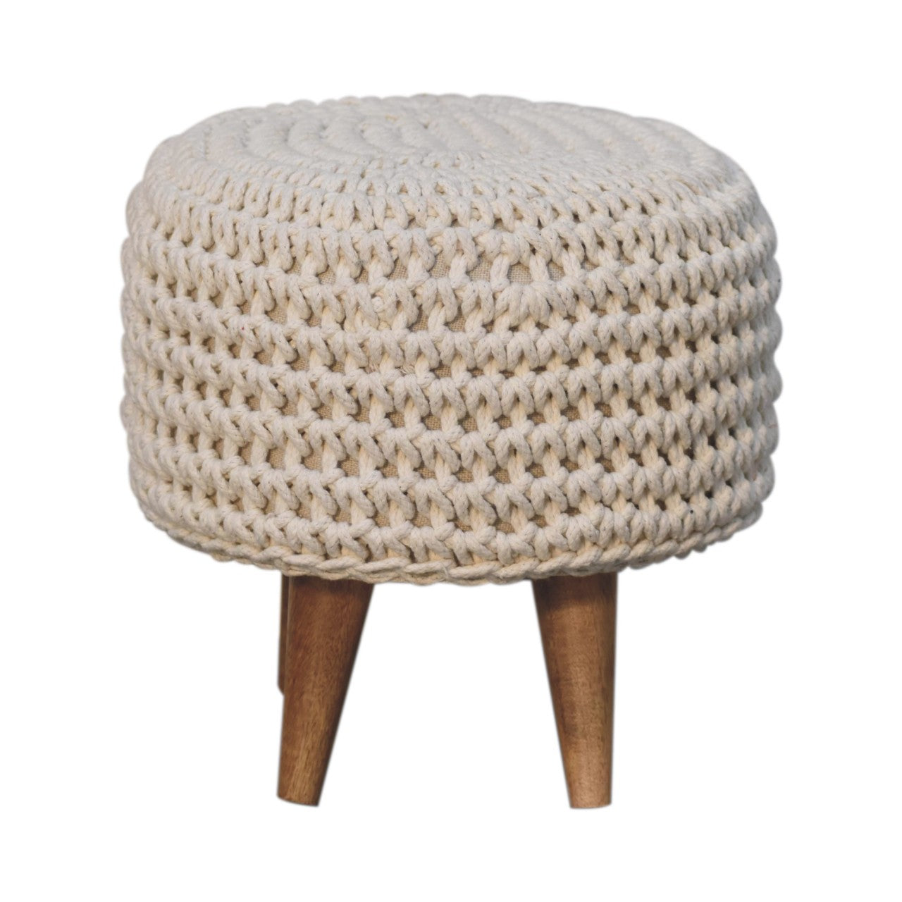 Keeva White Oblong Footstool