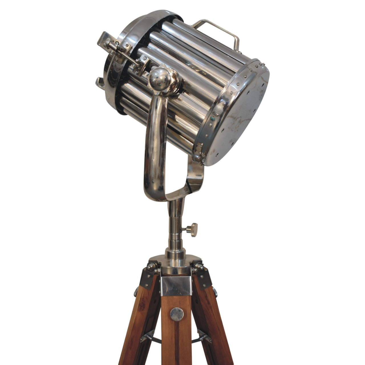 Netted Chrome Tripod Fold Spotlight Floor Lamp