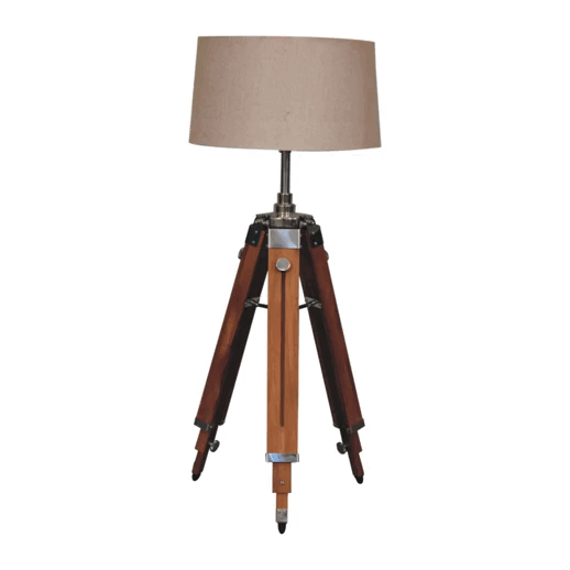 Wooden Tripod Lamp