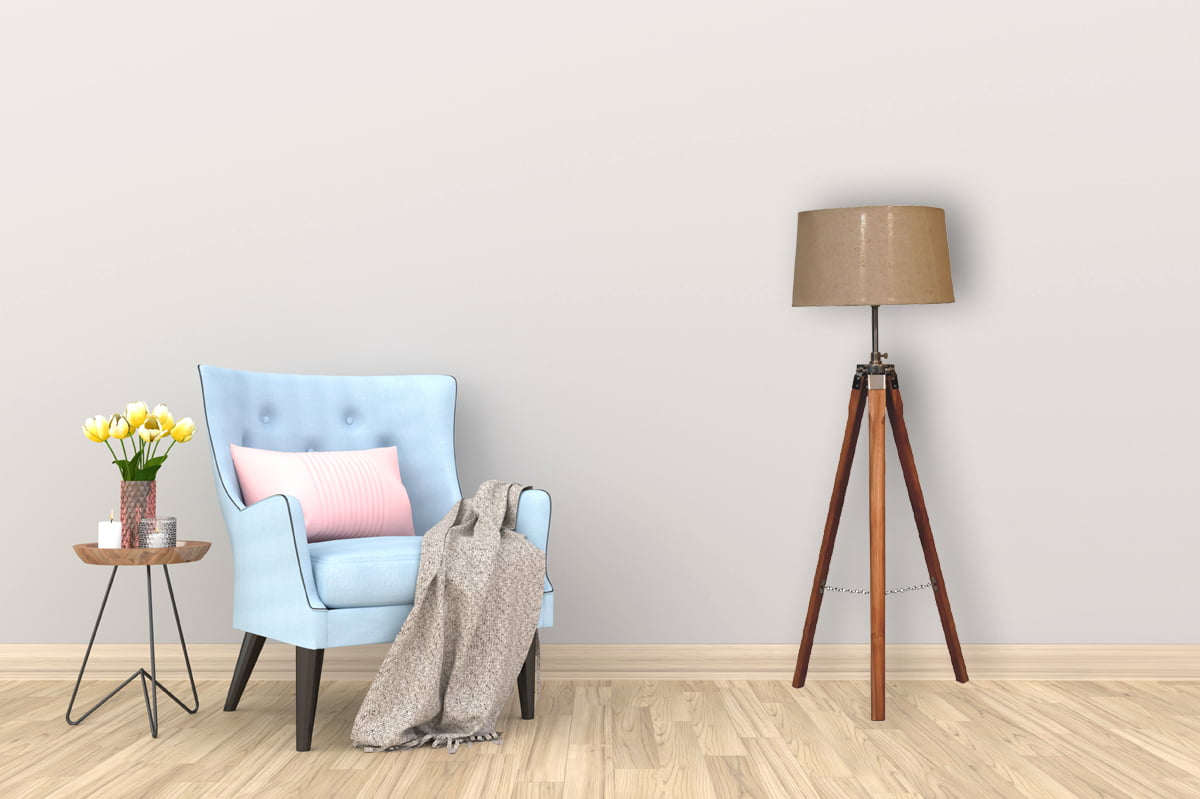 Fixed Chrome Tripod Floor Lamp