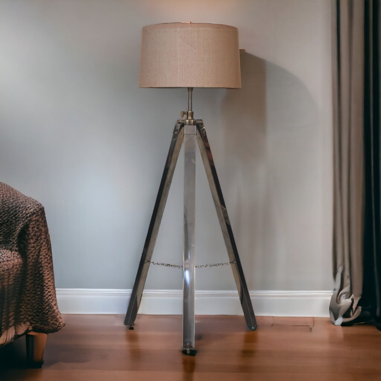 Chrome Tripod Floor Lamp