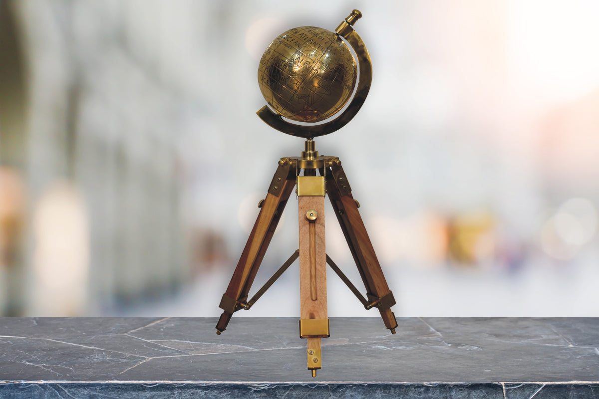 Brass Antique Tripod Globe