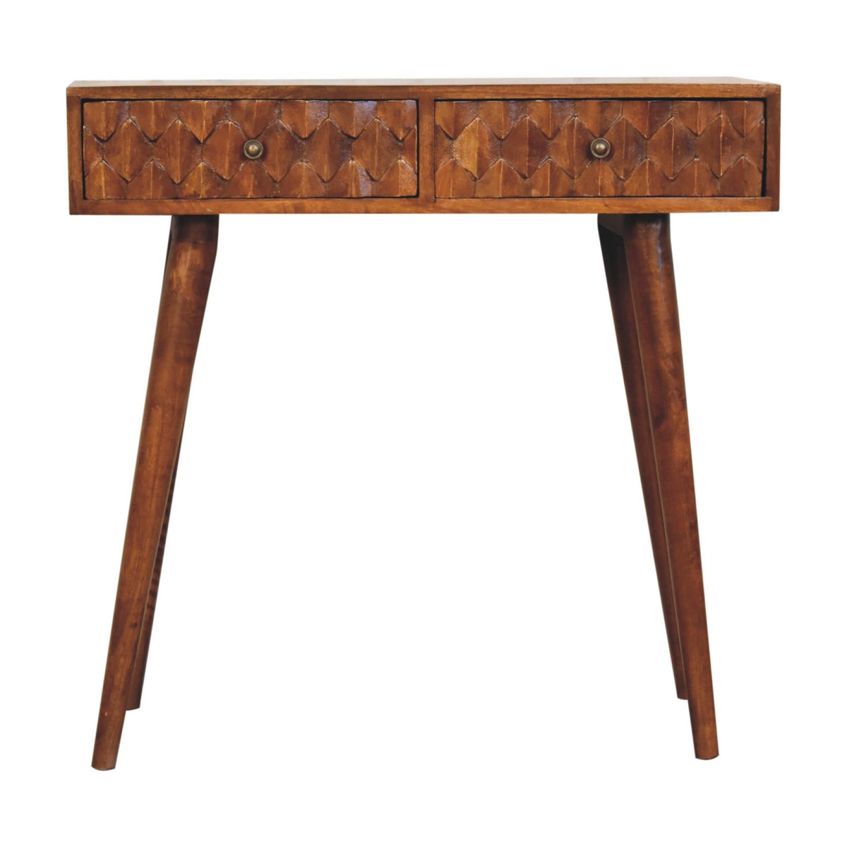 Chestnut Pineapple Console Chest of Drawers