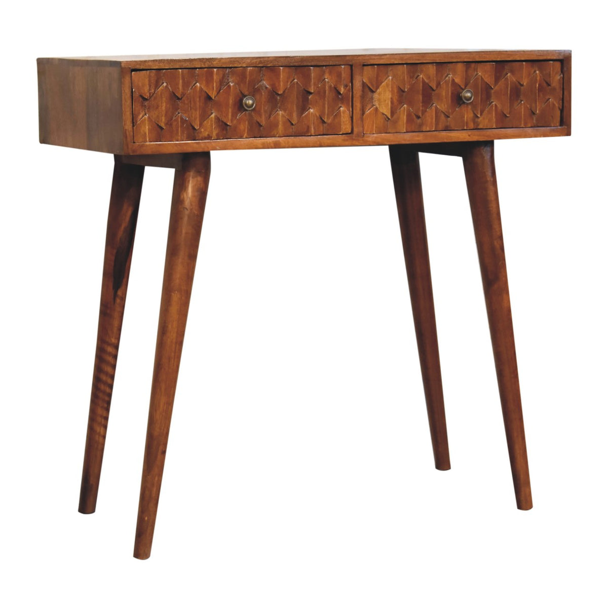 Chestnut Pineapple Console Chest of Drawers
