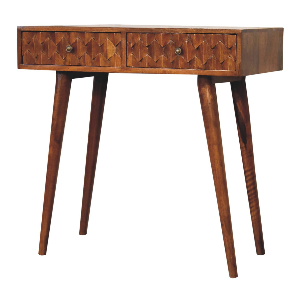 Chestnut Pineapple Console Chest of Drawers