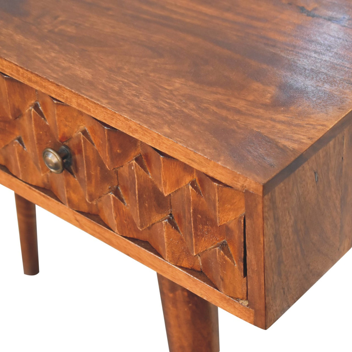 Chestnut Pineapple Console Chest of Drawers