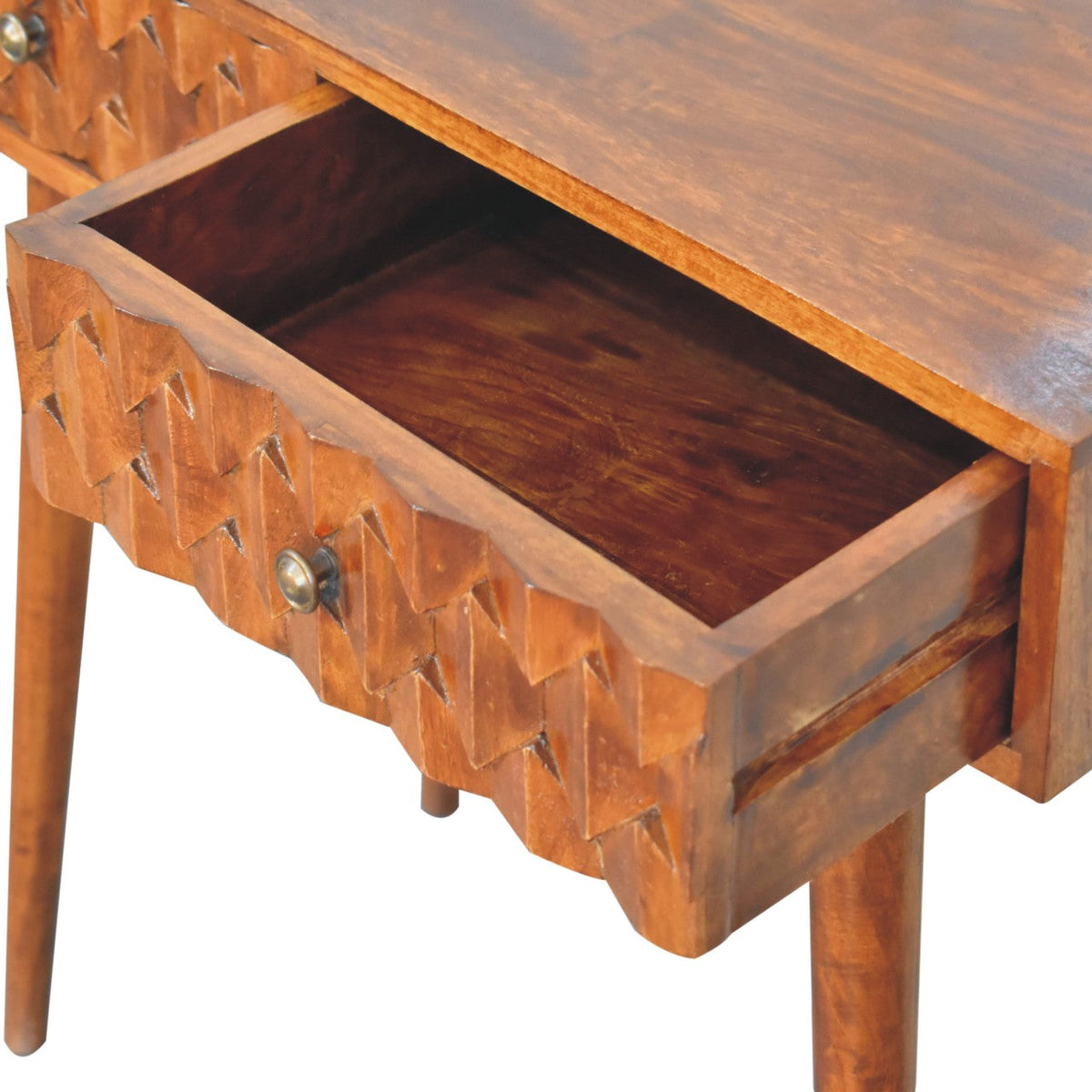 Chestnut Pineapple Console Chest of Drawers