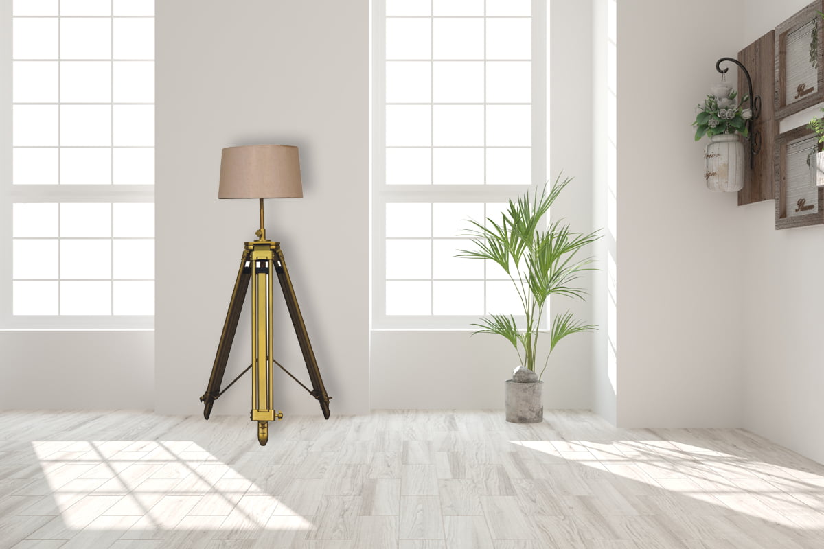 Brass Plated Modern Floor Lamp Stylish Home Decor Lighting