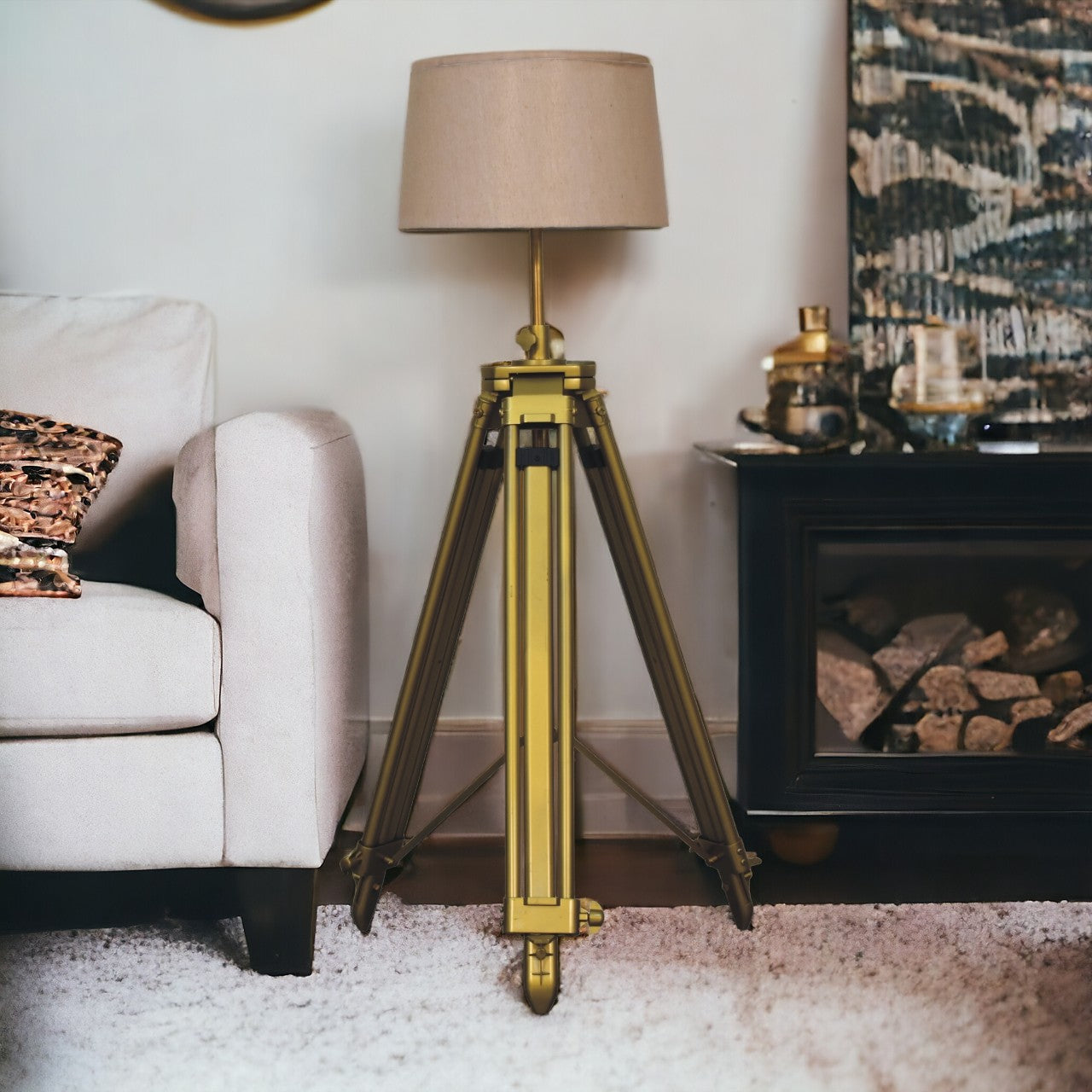 Brass Plated Modern Floor Lamp Stylish Home Decor Lighting