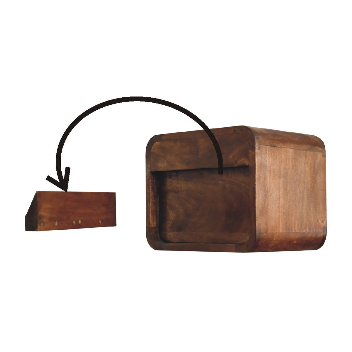 Mini Curve Floating Bedside Table