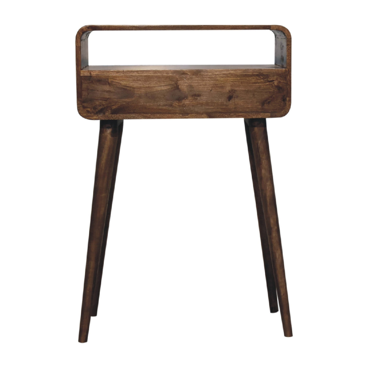Mini Grey-wash Curved Console Table