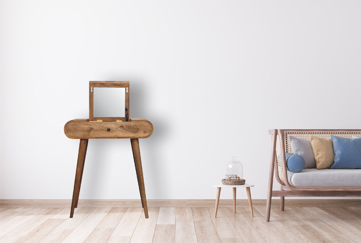 Mini Oak-ish Round Dressing Table