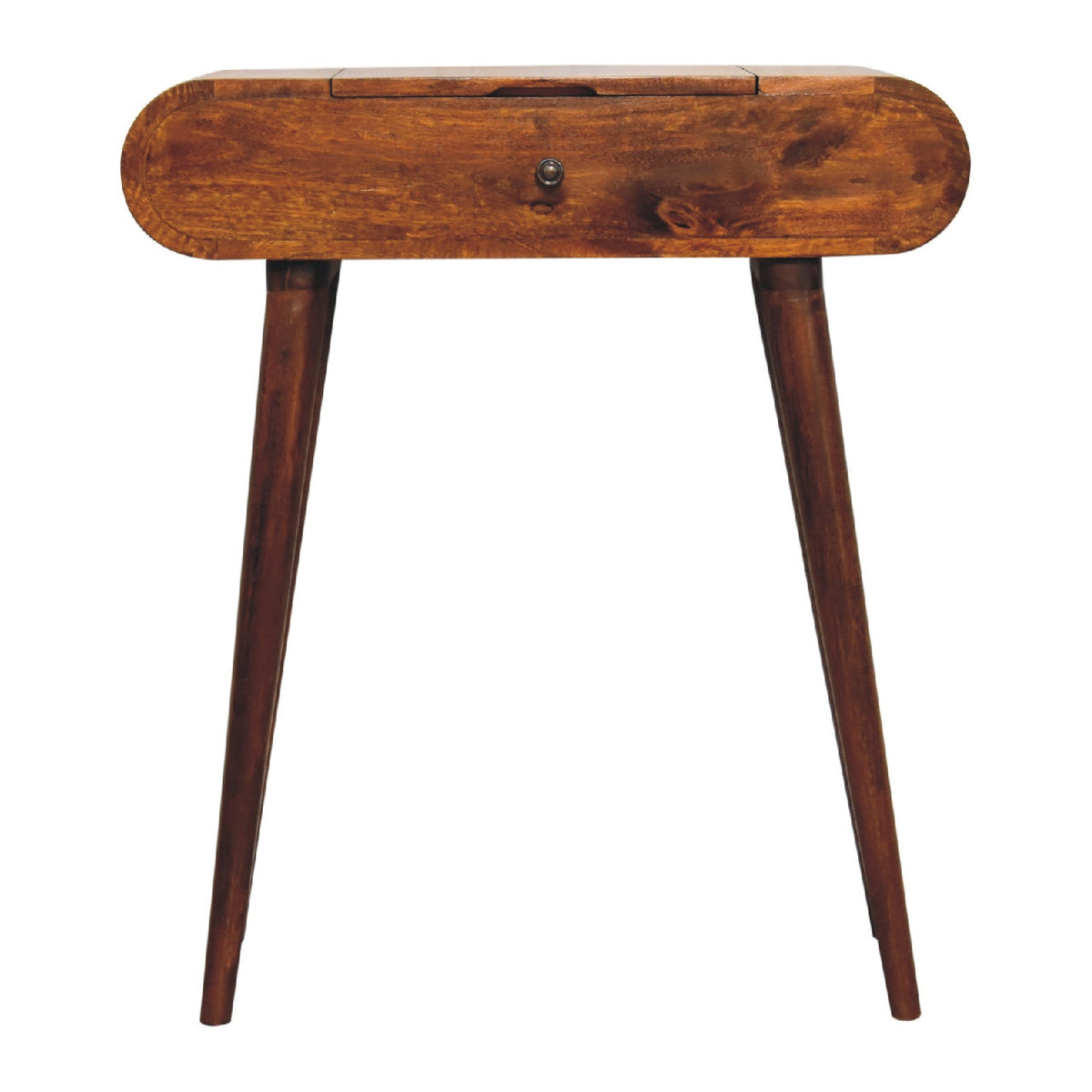 Mini Round Chestnut Fold Vanity Chest of Drawers