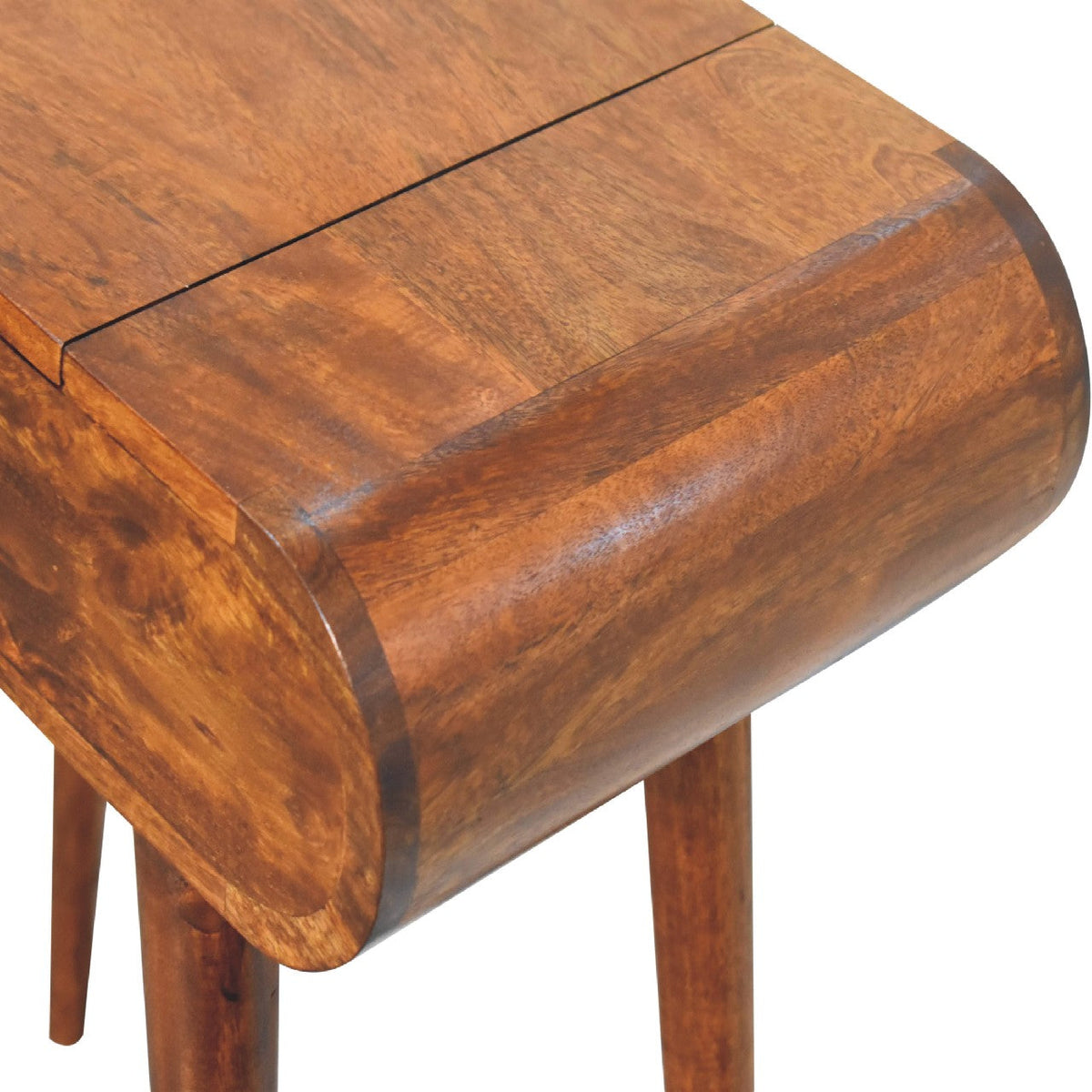 Mini Round Chestnut Fold Vanity Chest of Drawers