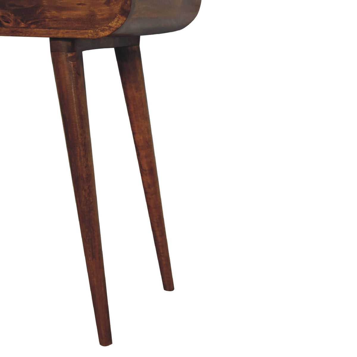 Mini Round Chestnut Fold Vanity Chest of Drawers